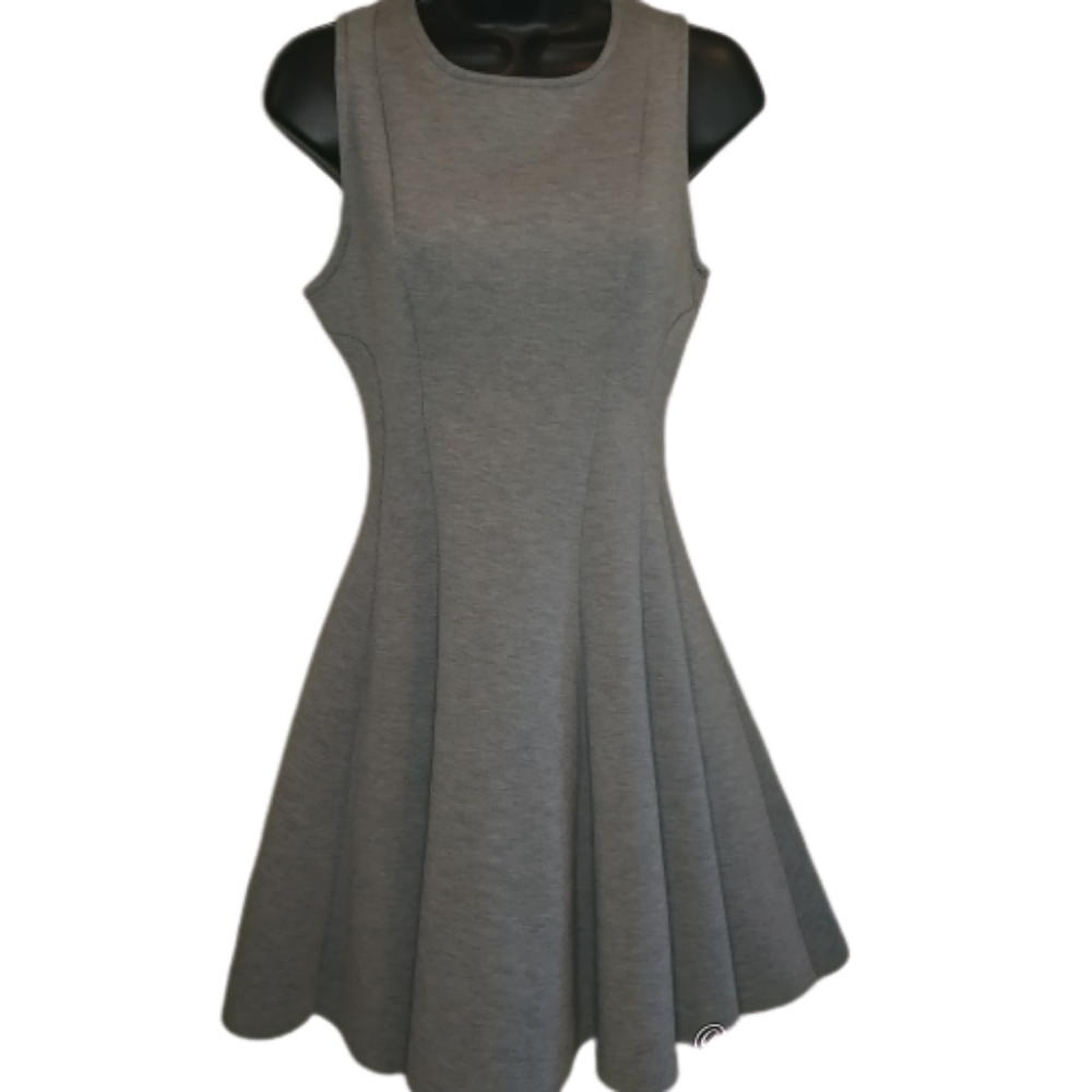 Miami Fit and Flare Small Heather Gray Dress